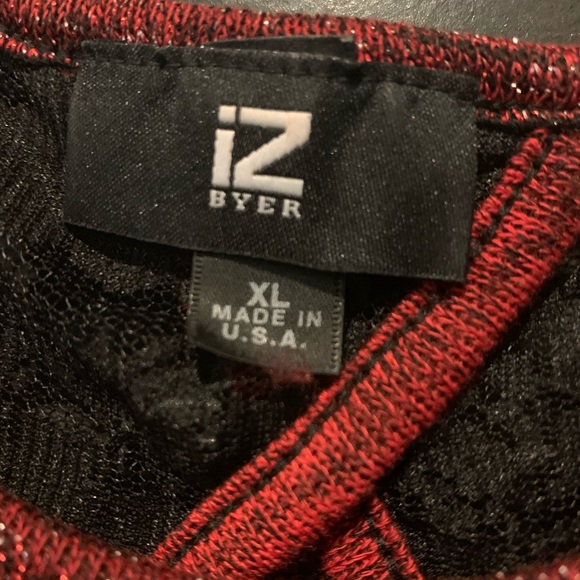 Black red and shimmer sweater blouse - Picture 3 of 5